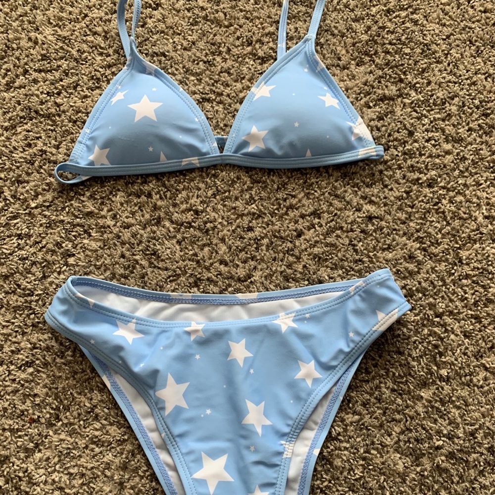 Blue star print SHEIN bikini